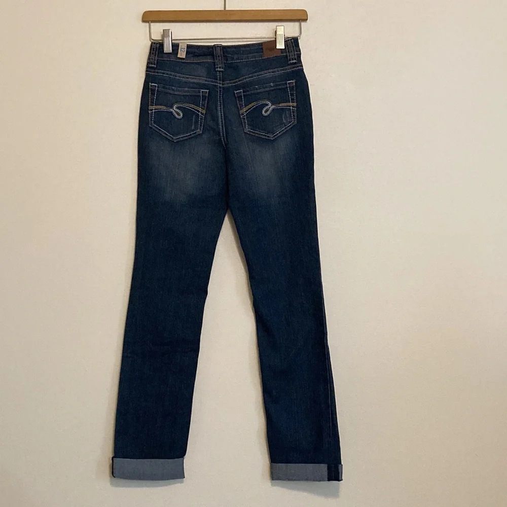 NWT girls size 12 12R Simply Low Skinny boyfriend blue jeans cuffed